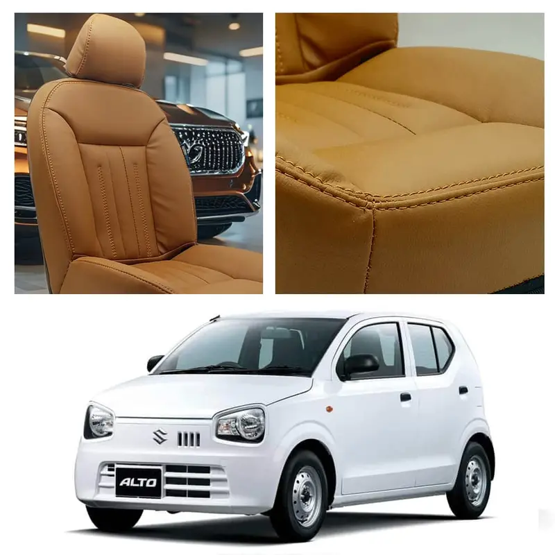 Compact Brown Audi-Style Seat Covers For 2018–2025 Suzuki Alto 1