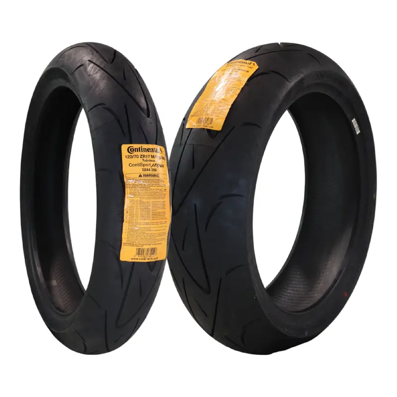 Continental Contisportattack Tire Combo: 120/70Zr17 Front + 180/55Zr17 Rear – Sport-Touring Radials For Street Motorcycles 1
