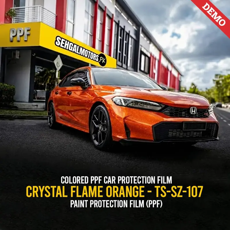 Crystal Flame Orange Colored Ppf – Ts-Sz-107 Automotive Protective Wrap 1