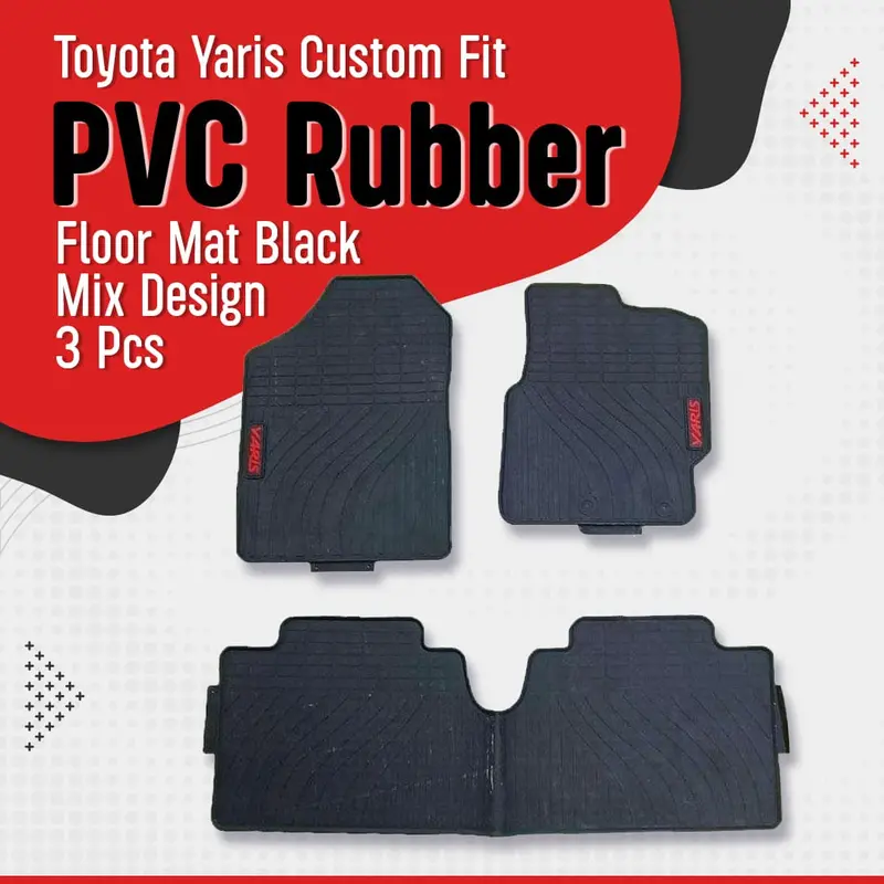 Custom-Fit Pvc-Rubber Floor Mats (3-Piece Set) For Toyota Yaris (2020–2021) 1