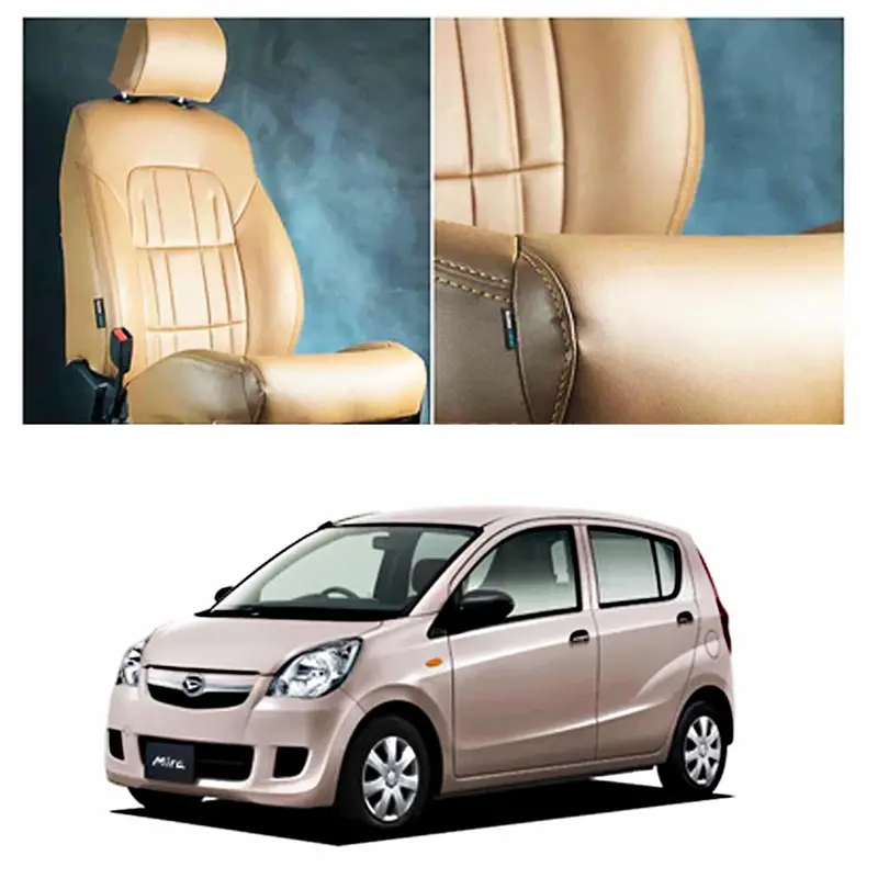 Daihatsu Mira Audi-Inspired Seat Covers – Brown & Tan Interior Upgrade (2006–2021) 1