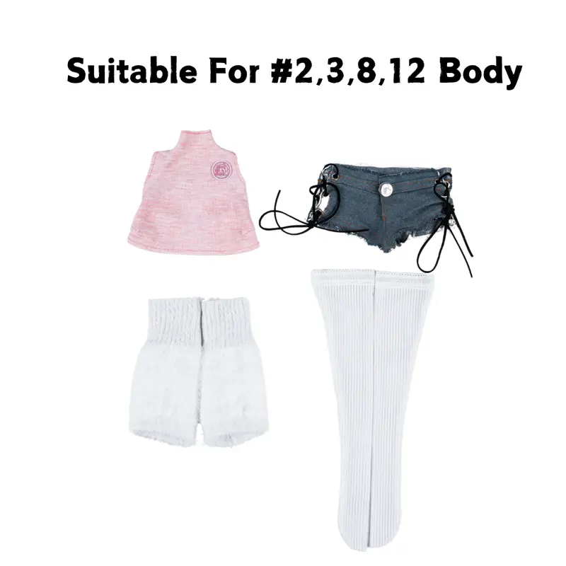 Denim Shorts Outfit For Mini Sex Dolls – Casual & Trendy Look (Fits #2, #3, #8, #12) 1