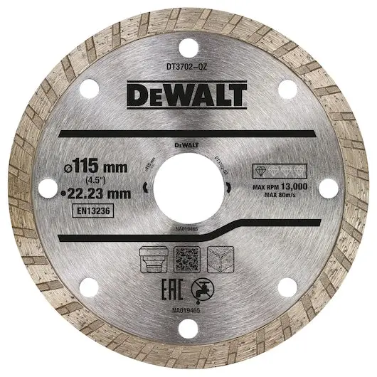 Dewalt 115Mm Turbo Diamond Cutting Blade (Dt3702-Qz) 1