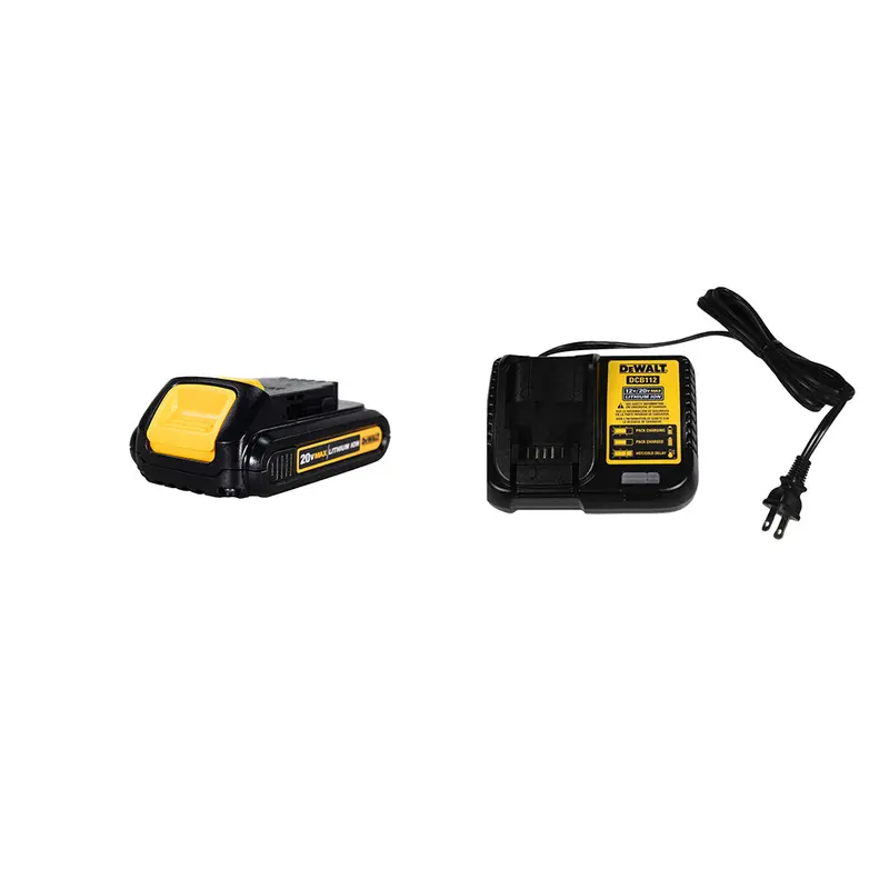 Dewalt 20V Max Compact Battery And Fast Charger Kit – Dcb201 + Dcb112 (1.5Ah, 12V/20V Compatible) 1
