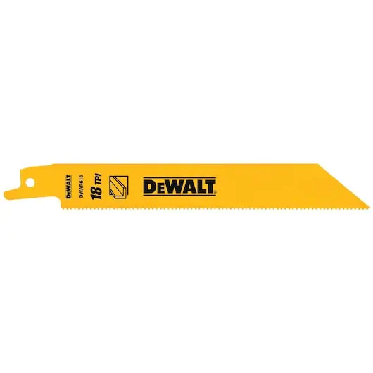 Dewalt 6" 18Tpi Bi-Metal Reciprocating Saw Blade For Medium Metals (5-Pack) – Dw4811 1