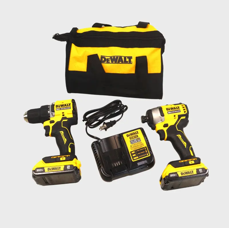 Dewalt Dck225D2 Atomic 20V Max Combo Kit – Brushless Drill/Driver & Impact Driver With Dual 2.0Ah Batteries, Charger & Carry Bag 1