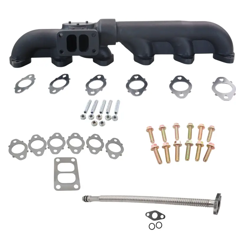 Diesel Power Source T3 Turbo Upgrade Bundle – 2-Pc Manifold, Gaskets, Spin-Lock Bolts & Oil Drain Tube For 2003–2007 5.9L 24V Cummins 1