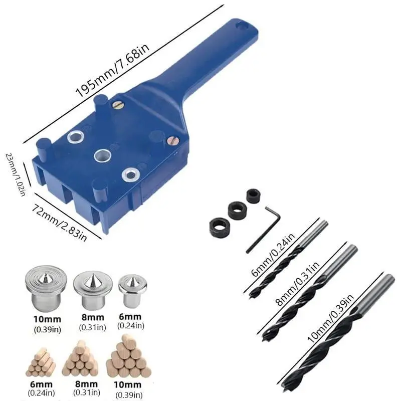 Dowel Jig Kit: Guide, Drill Bits, Dowels & Centering Tool 1