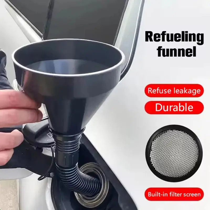 Dual-Function Refueling Funnel With Built-In Strainer – For Oil, Fuel, Water, And Coolants 1