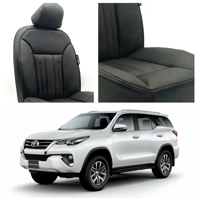 Durable Black Audi-Style Seat Covers For 2016–2024 Toyota Fortuner 1