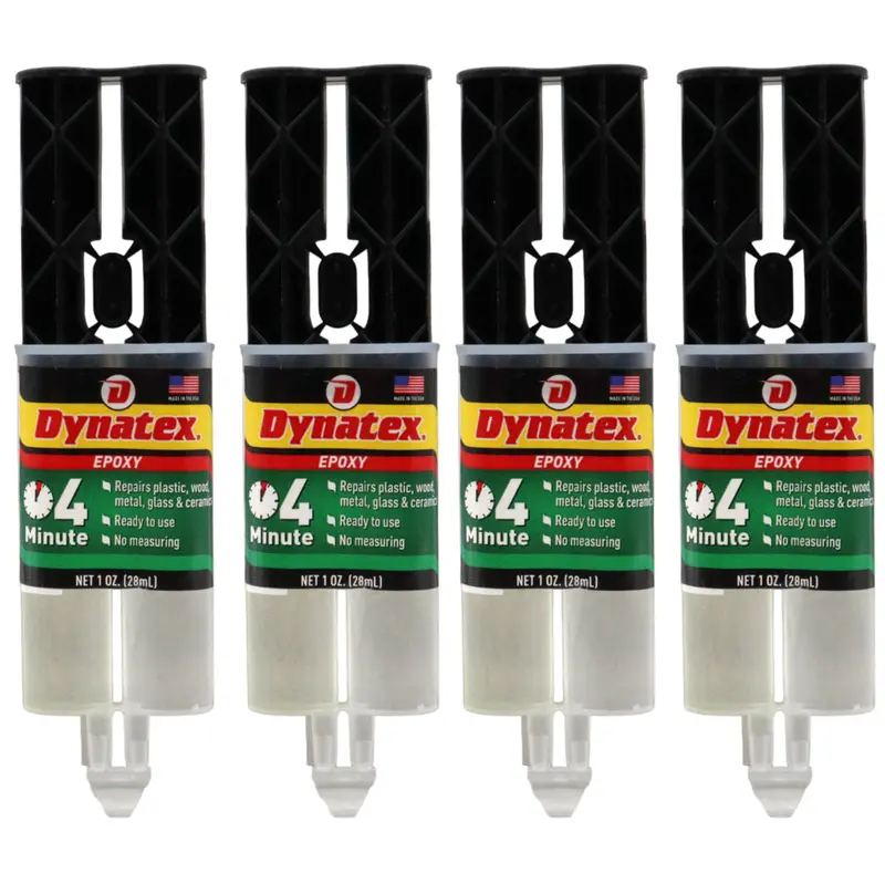 Dynatex 4-Minute Epoxy Adhesive (1 Oz Twin Syringe) – Precision Dual-Cartridge Adhesive – 4-Pack 1