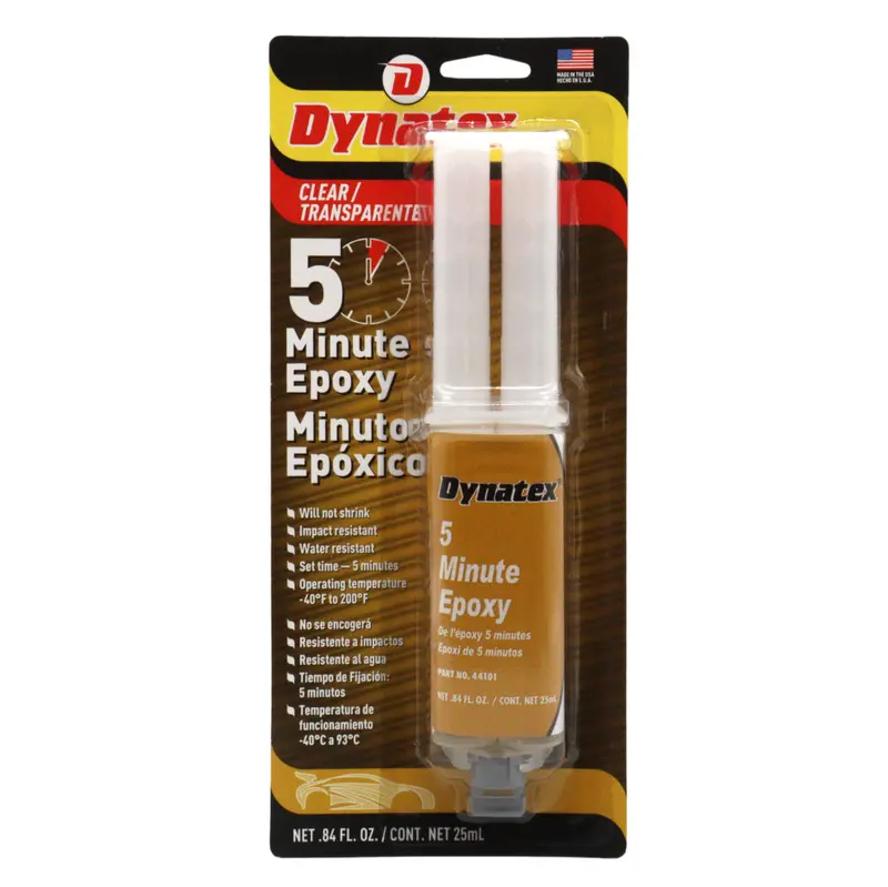 Dynatex 5-Minute Industrial Epoxy – 0.84 Oz Twin Syringe, Pre-Measured Precision Bonding Adhesive (Single) 1