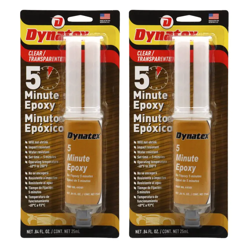 Dynatex 5-Minute Industrial Epoxy – 0.84 Oz Twin Syringe, Rapid-Deploy Adhesive For Field Repairs (2-Pack) 1