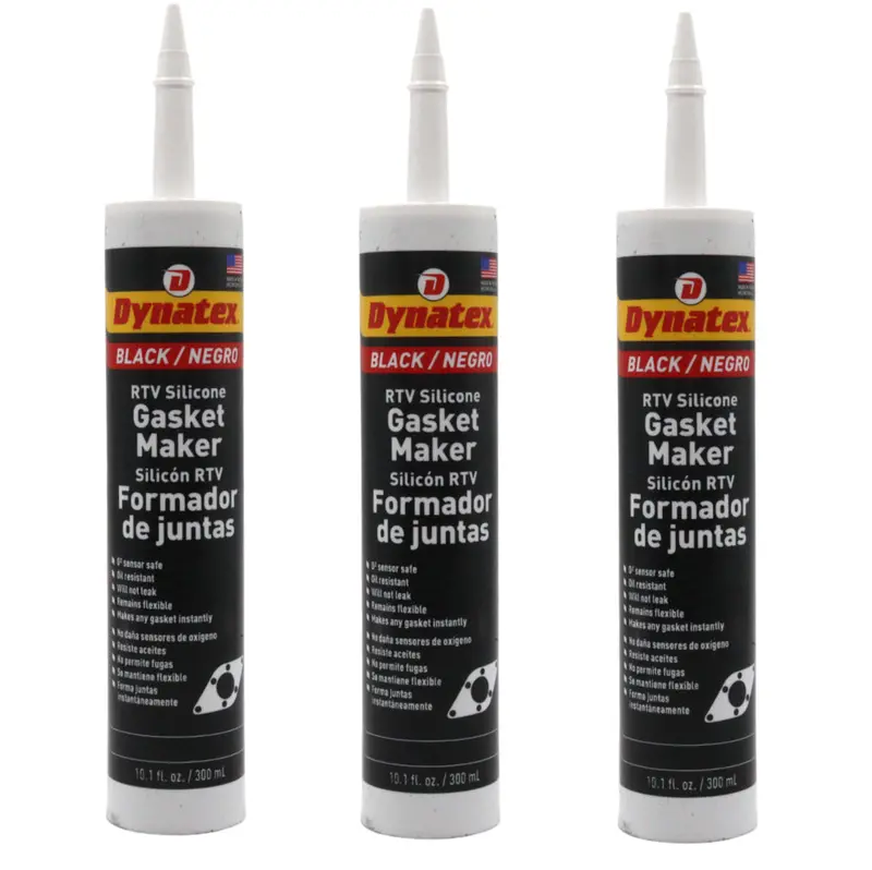 Dynatex Black Rtv Silicone Gasket Maker – 10.1 Oz Caulk Tube (3-Pack), Oxygen Sensor Friendly, 500°F Thermal Endurance, Oil/Water Resistant, Usa Manufactured 1