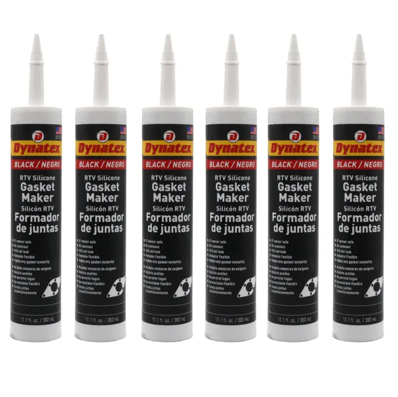Dynatex Black Rtv Silicone Gasket Maker – 10.1 Oz Caulk Tube (6-Pack), Oem-Approved Sealant, 500°F Performance, Sensor-Safe, Domestic Production 1