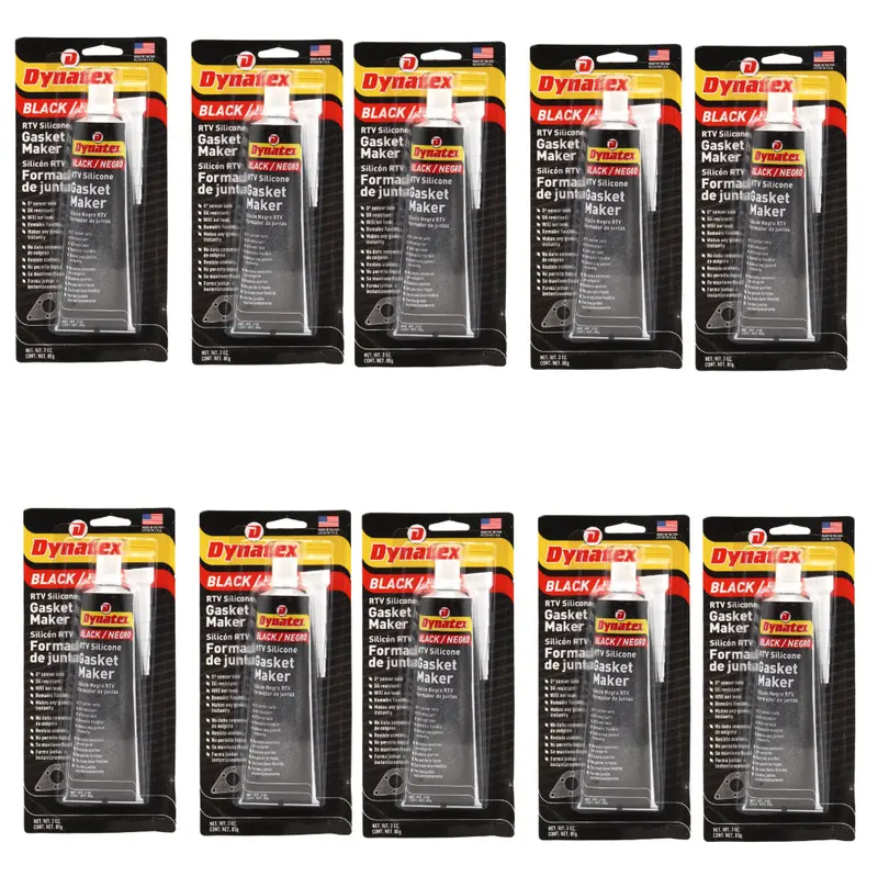 Dynatex Black Rtv Silicone Gasket Maker – 3 Oz Tube (10-Pack) – Oem-Spec, 500°F High-Temp, Oxygen Sensor Safe, Oil/Water Resistant, Made In Usa 1
