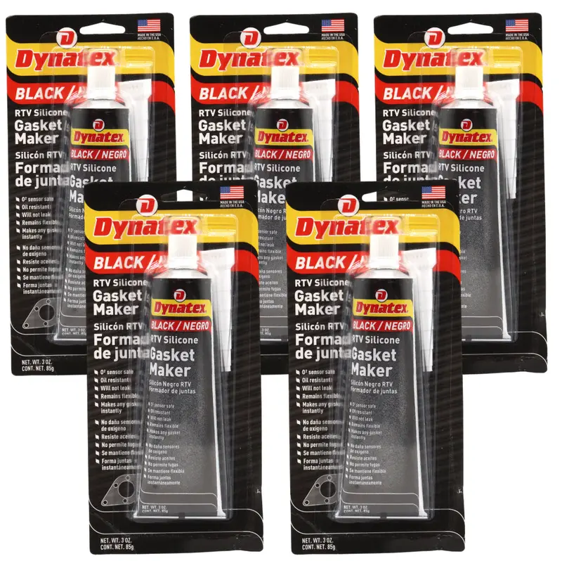Dynatex Black Rtv Silicone Gasket Maker – 3 Oz Tube, Sensor-Safe, High-Temp (500°F), Non-Corrosive, Oil/Water Resistant, Made In Usa (4-Pack) 1