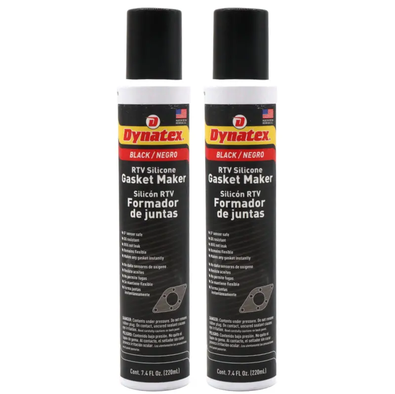 Dynatex Black Rtv Silicone Gasket Maker – 7.4 Oz Aerosol Can (2-Pack), Oem-Compliant Sealant, 500°F Rated, Sensor-Safe, Domestic Production 1