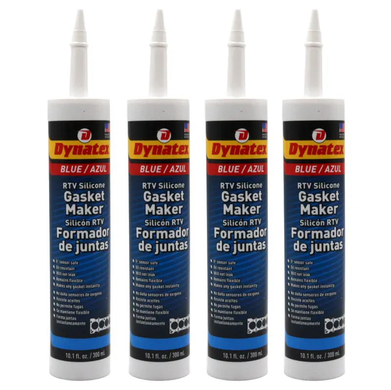 Dynatex Blue Rtv Silicone Gasket Maker – 10.1 Oz Oxygen-Sensor-Safe Formula, Oem-Compliant, Resists Gear Oil, Water & Coolant (4-Pack, Made In Usa) 1