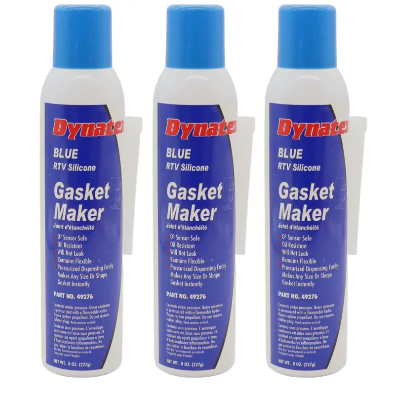 Dynatex Blue Rtv Silicone Gasket Maker – 8 Oz Auto-Dispense Can, Oxygen Sensor Safe, Oem-Compliant, Gear Oil & Fluid Resistant, Usa-Made (3-Pack) 1