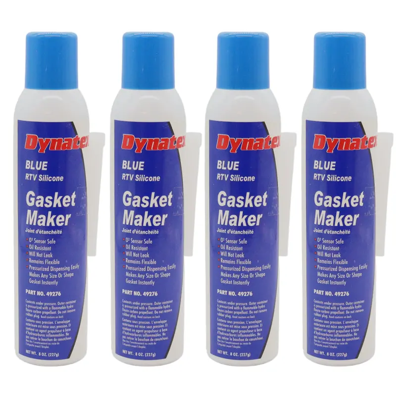 Dynatex Blue Rtv Silicone Gasket Maker – 8 Oz Auto-Dispense Can, Oxygen Sensor Safe, Oem-Compliant, Gear Oil & Fluid Resistant, Usa-Made (4-Pack) 1