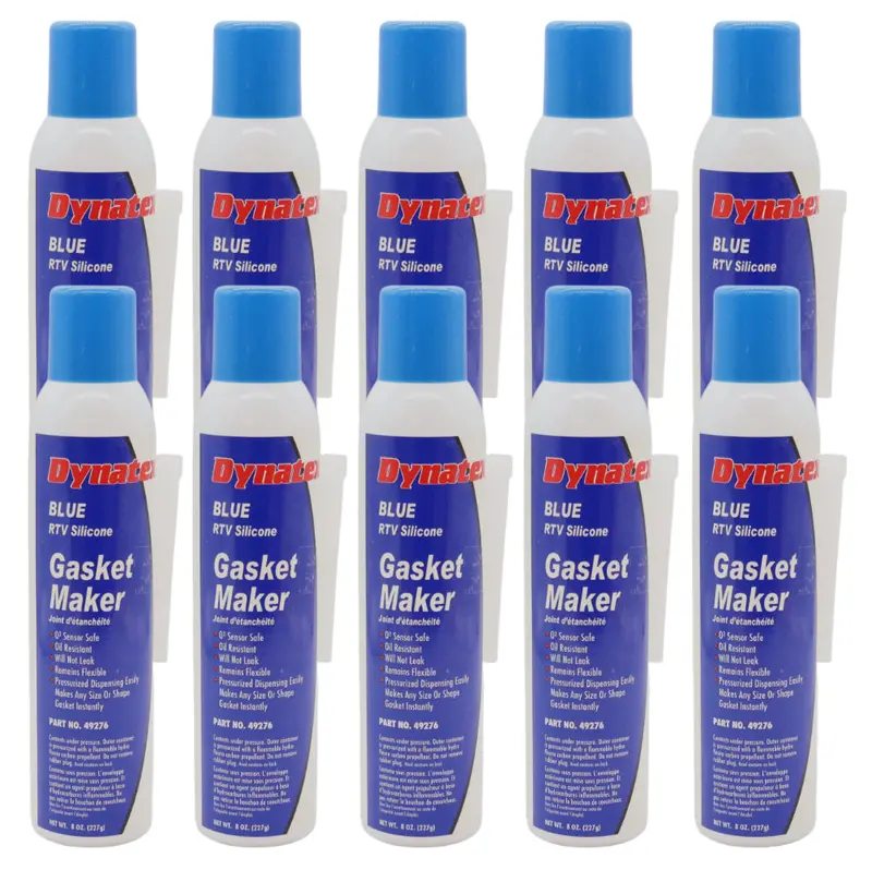 Dynatex Blue Rtv Silicone Gasket Maker – 8 Oz Automatic Dispense Can, Oxygen-Sensor-Safe, Oem-Grade, Resists Gear Oil, Water & Coolant (10-Pack, Made In Usa) 1