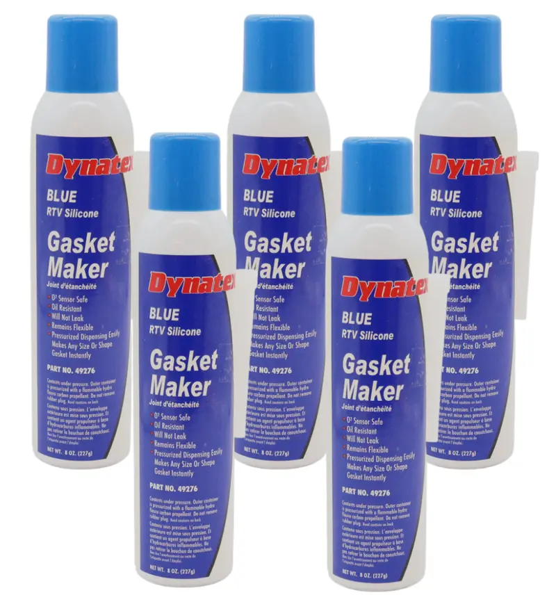 Dynatex Blue Rtv Silicone Gasket Maker – 8 Oz Automatic Dispense Can, Oxygen-Sensor-Safe, Oem-Grade, Resists Gear Oil, Water & Coolant (5-Pack, Made In Usa) 1