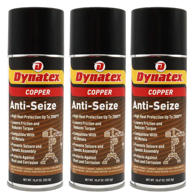 Dynatex Copper Anti-Seize Aerosol (10.67 Oz) – Heavy-Duty Protection Against Heat, Steam, Corrosion & Galling – 3-Pack 1