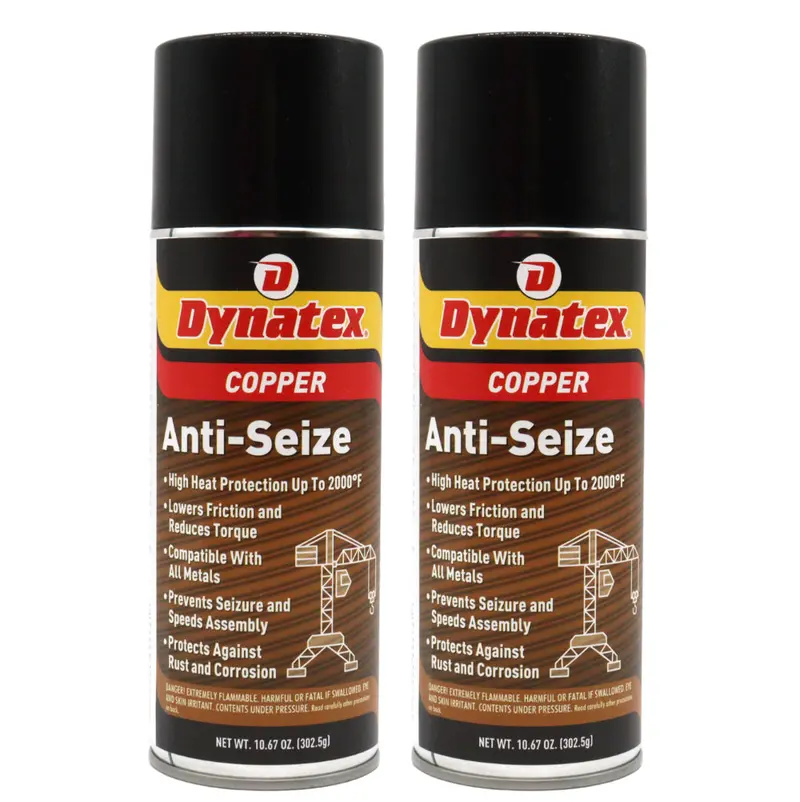 Dynatex Copper Anti-Seize Aerosol (10.67 Oz) – High-Temperature Lubricant For Bolts & Threads – 2-Pack 1