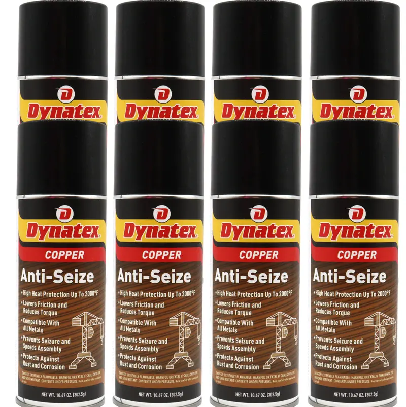 Dynatex Copper Anti-Seize Compound – 10.67 Oz Aerosol (8-Pack) – Extreme Heat/Pressure Protection, Prevents Galling, Seizing & Corrosion 1