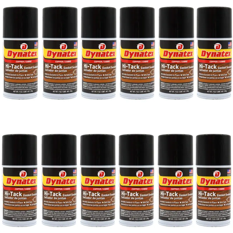 Dynatex Copper Hi-Tack Gasket Spray – 9 Oz Aerosol (12-Pack) – Fast-Drying, Heavy-Gasket Adhesive, Oxygen Sensor Safe, Fuel/Oil Resistant 1