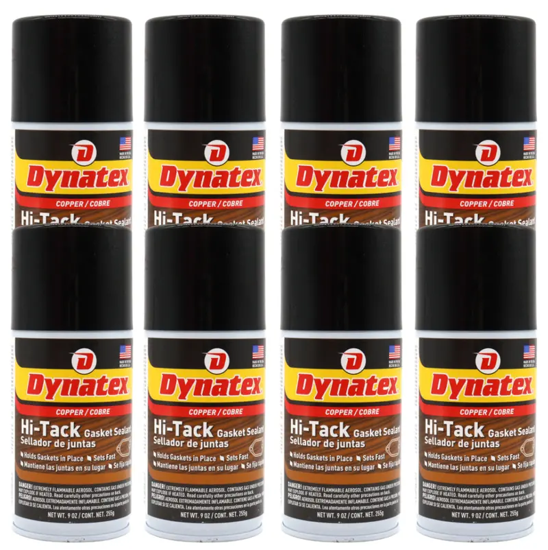 Dynatex Copper Hi-Tack Gasket Spray – 9 Oz Aerosol (8-Pack) – Fast-Drying, Heavy-Gasket Adhesive, Oxygen Sensor Safe, Fuel/Oil Resistant 1