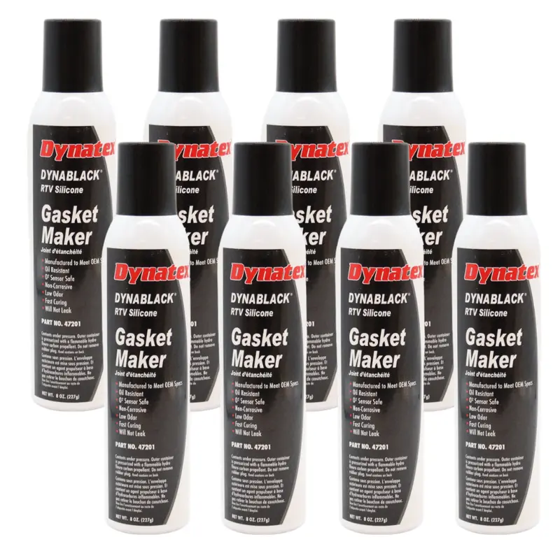 Dynatex Dynablack Rtv Silicone Gasket Maker – 8 Oz Auto Can, 500°F Heat-Resistant, Sensor-Safe, Low-Odor, Non-Corrosive Sealant (8-Pack) 1