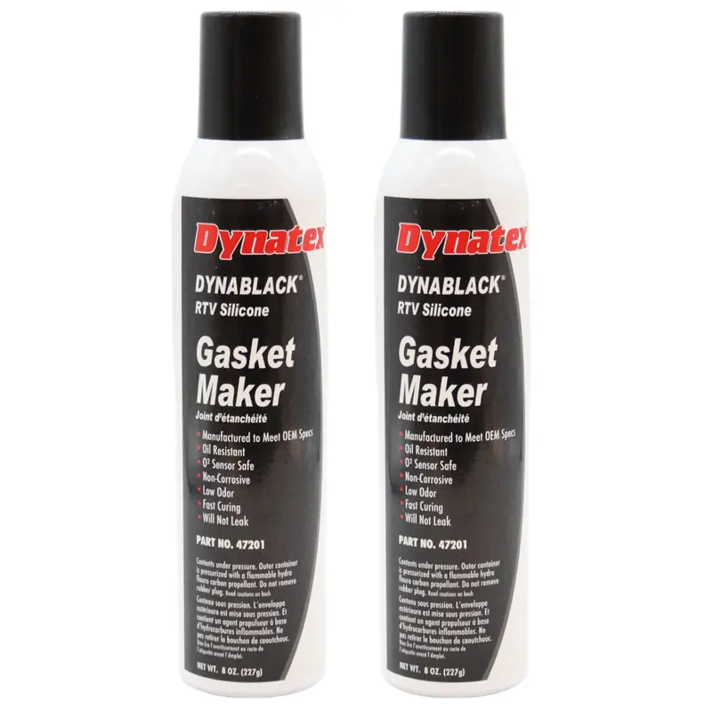 Dynatex Dynablack Rtv Silicone Gasket Maker – 8 Oz Auto Can, High-Performance 500°F Sealant, Low-Odor & Non-Corrosive (2-Pack) 1