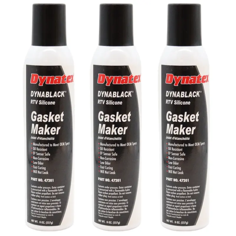 Dynatex Dynablack Rtv Silicone Gasket Maker – 8 Oz Auto Can, Premium Sensor-Safe Rtv For Automotive Use (3-Pack) 1
