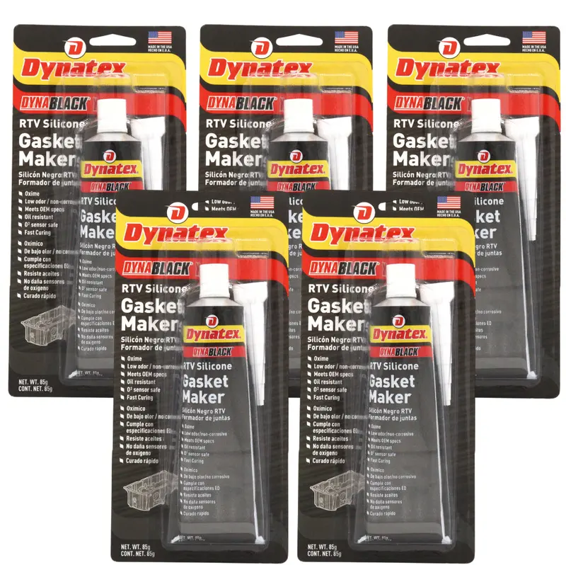 Dynatex Dynablack Rtv Silicone Gasket Maker – 85G Tube, Engine Rtv Compound, 500°F Heat Tolerance, Low-Odor (5-Pack) 1