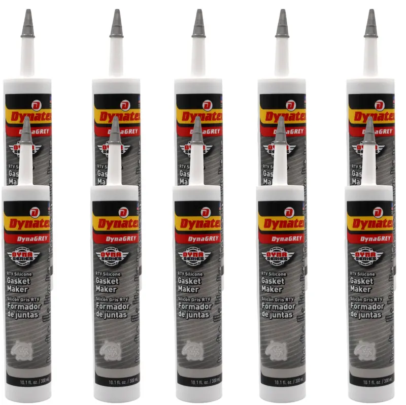 Dynatex Dynagrey Rtv Silicone Gasket Maker – 10.1 Oz Caulk Tube, High-Temp 500°F Rtv, Low-Odor & Non-Corrosive (10-Pack) 1