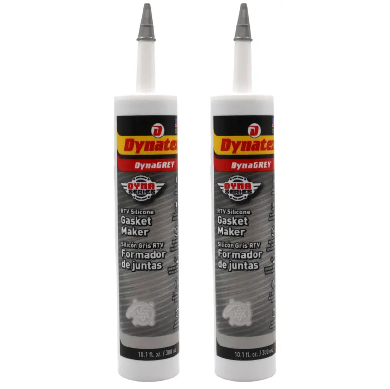 Dynatex Dynagrey Rtv Silicone Gasket Maker – 10.1 Oz Caulk Tube, Sensor-Safe Automotive Sealant, 500°F (2-Pack) 1