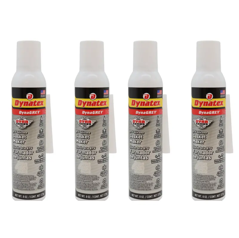 Dynatex Dynagrey Rtv Silicone Gasket Maker – 8 Oz Auto Can, 500°F High-Temp, Sensor-Safe, Low-Odor, Non-Corrosive, Usa-Made (4-Pack) 1