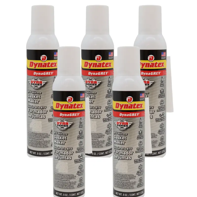 Dynatex Dynagrey Rtv Silicone Gasket Maker – 8 Oz Auto Can, 500°F High-Temp, Sensor-Safe, Low-Odor, Non-Corrosive, Usa-Made (5-Pack) 1