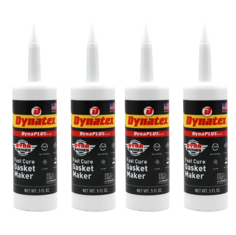 Dynatex Dynaplus High-Speed Gasket Compound – 5 Fl Oz Cartridge, Sensor-Safe, Low-Odor, 500°F Thermal Performance, Non-Corrosive, Usa-Formulated (4-Pack) 1