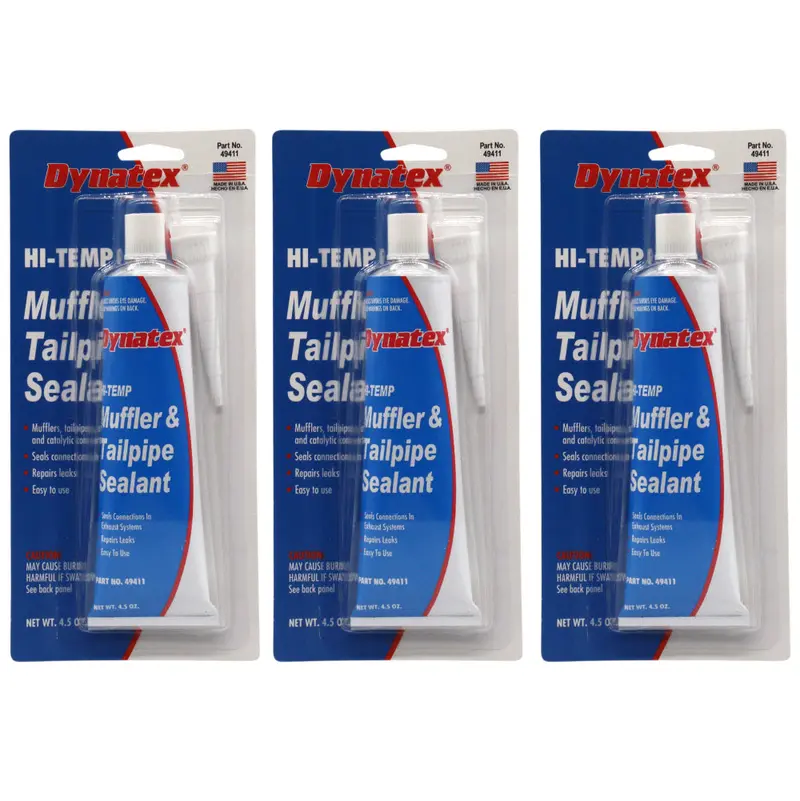 Dynatex Exhaust System Sealant – 4.5 Oz Heat-Activated Muffler & Tailpipe Repair Tube (3-Pack) 1