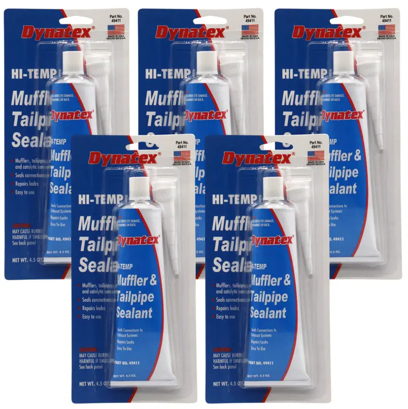 Dynatex Exhaust System Sealant – 4.5 Oz Heat-Activated Muffler & Tailpipe Repair Tube (5-Pack) 1
