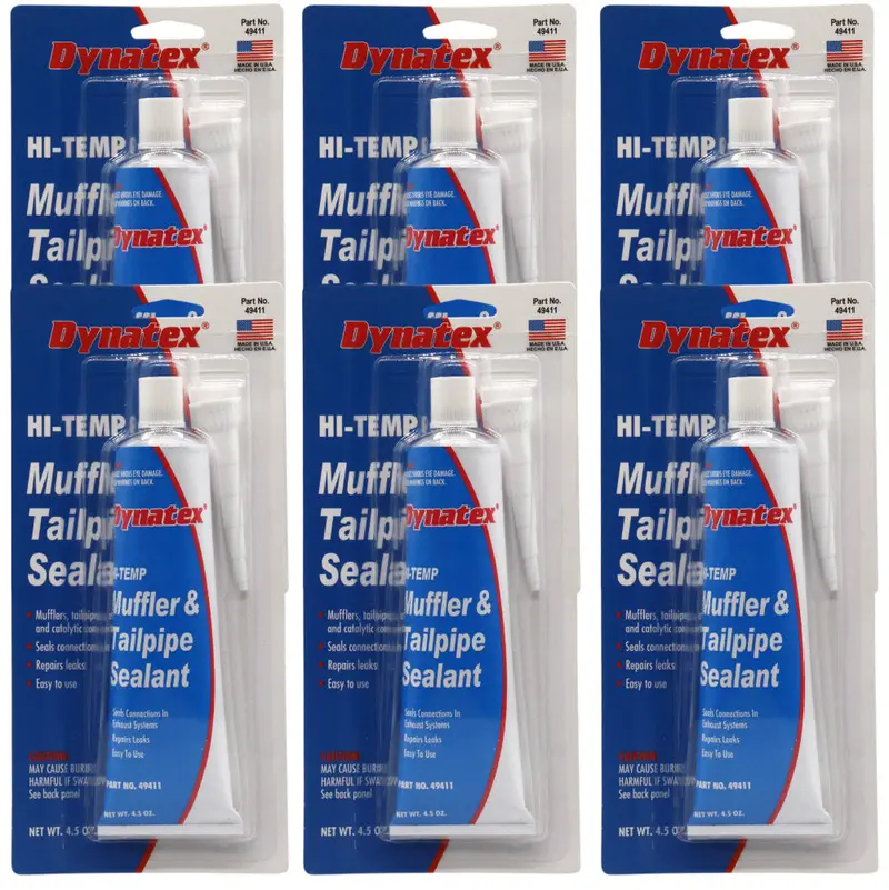 Dynatex Exhaust System Sealant – 4.5 Oz Heat-Activated Muffler & Tailpipe Repair Tube (6-Pack) 1