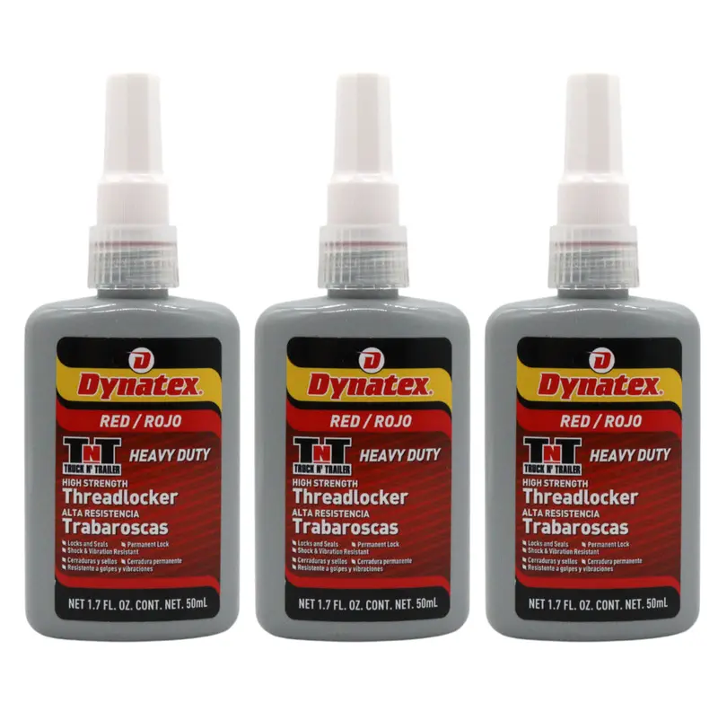 Dynatex Red High-Strength Anaerobic Threadlocker – 1.70 Oz (3-Pack), Permanent Bond For Large Fasteners In Demanding Environments 1