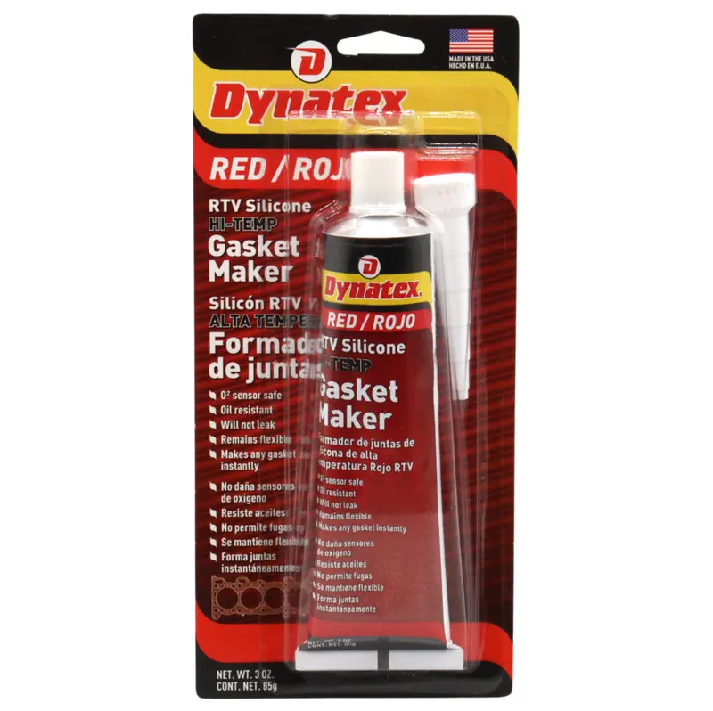 Dynatex Red High-Temp Rtv Silicone Gasket Maker – 3 Oz Tube (Single), Oem-Compliant, 650°F Performance, Sensor-Safe Formula, Domestic Production 1