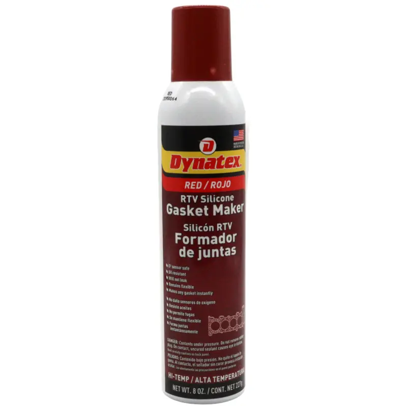 Dynatex Red High-Temperature Rtv Silicone Gasket Maker – 8 Oz Aerosol Can, Oxygen Sensor Safe, 650°F Rated, Oil & Water Resistant, Usa Made 1