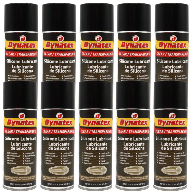 Dynatex Silicone Spray Lubricant – 10.25 Oz Aerosol (10-Pack) – Dry-Film, Waterproof, Non-Toxic Lubricant For Metal, Plastic, Rubber 1