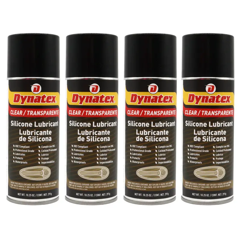 Dynatex Silicone Spray Lubricant – 10.25 Oz Aerosol (4-Pack) – Dry-Film, Waterproof, Non-Toxic Lubricant For Metal, Plastic, Rubber 1