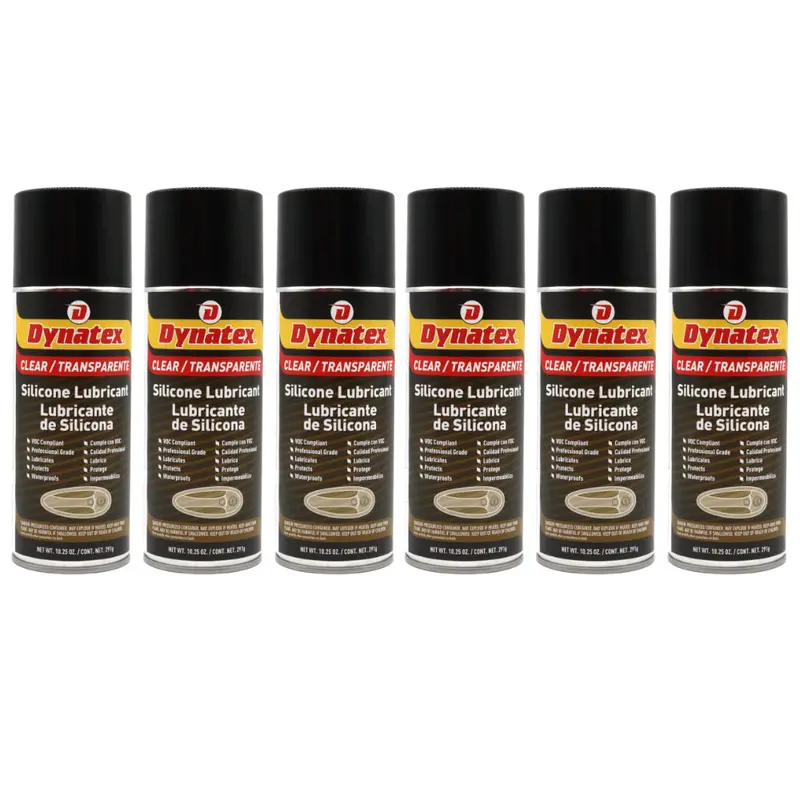Dynatex Silicone Spray Lubricant – 10.25 Oz Aerosol (6-Pack) – Dry-Film, Waterproof, Non-Toxic Lubricant For Metal, Plastic, Rubber 1
